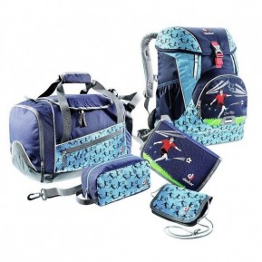 Шкільний набір Deuter OneTwoSet - Hopper колір 3045 navy soccer (3830116 OneTwo; 80261 Hopper; 3890215 Chest Wallet; 3890416 Pencil Pouch; 2890315 Pencil box) Фото №1